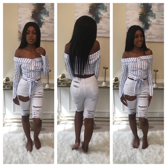 Tops - All The Way Up Denim Top